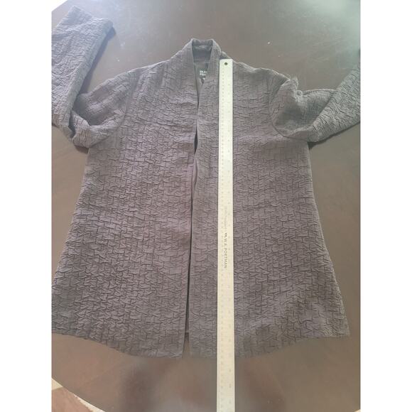 Eileen Fisher Open Front Blazer Womens S Silk Linen Blend Oversized Brown - Picture 4 of 10